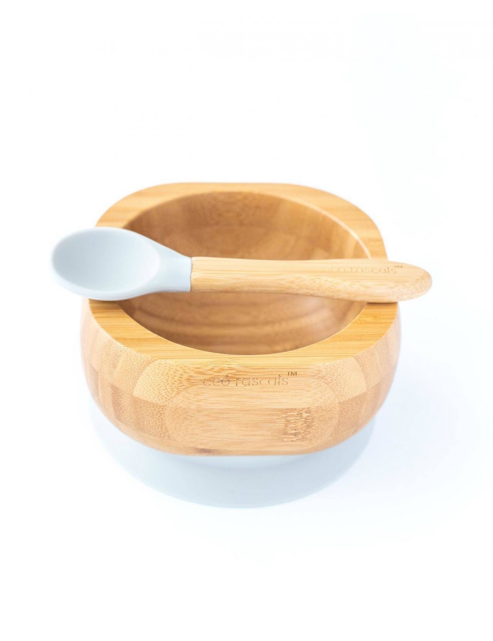 ECORASCALS Miseczka bambus głęboka z i łyżeczką