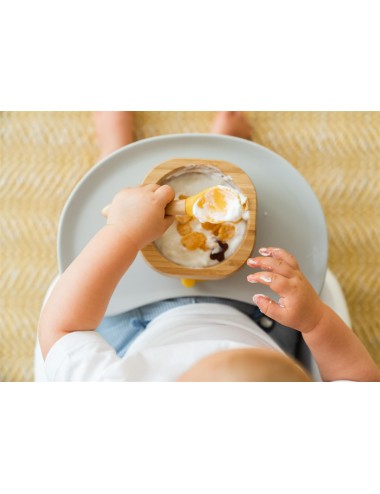 ECORASCALS Miseczka bambus głęboka z i łyżeczką