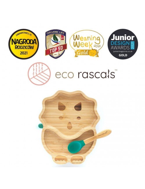 ECORASCALS  Miseczka Bambusowa Dino z przyssawką