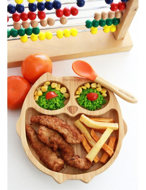 ECORASCALS Miseczka Bambusowa zielona Sowa