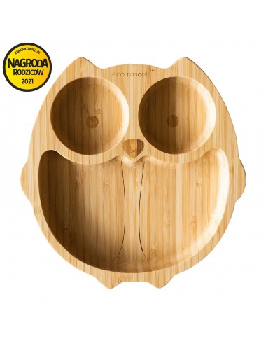 ECORASCALS Miseczka Bambusowa zielona Sowa