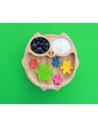 ECORASCALS Miseczka Bambusowa zielona Sowa