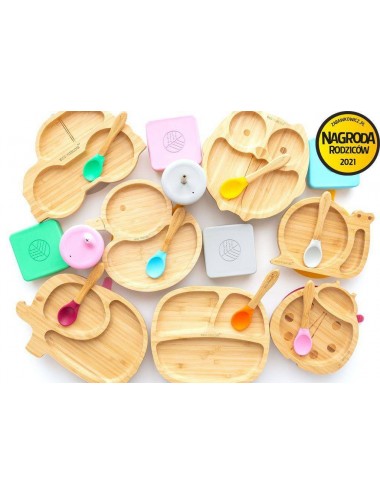 ECORASCALS Miseczka Bambusowa zielona Sowa