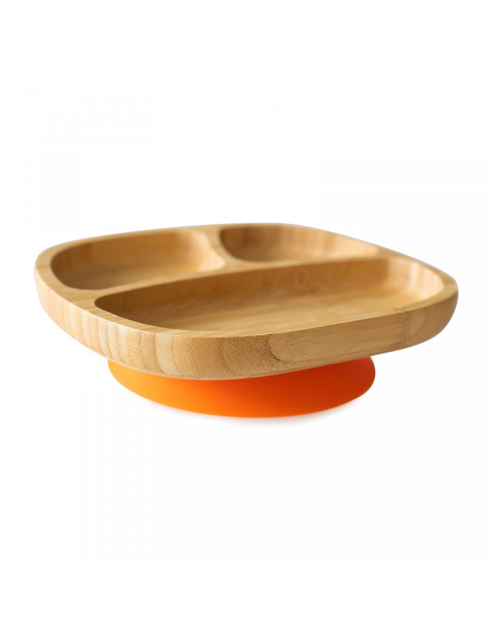 ECORASCALS Miseczka trójdzielna Bambusowa pomarańczowa  z przyssawką