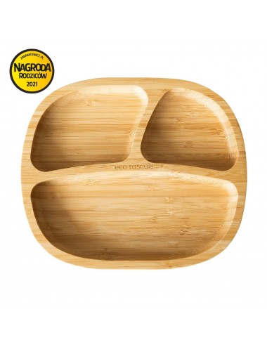 ECORASCALS Miseczka trójdzielna Bambusowa pomarańczowa  z przyssawką