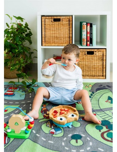 ECORASCALS Miseczka bambusowa niebieska Sowa