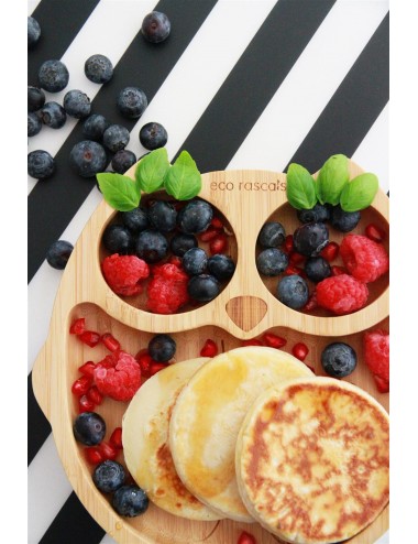 ECORASCALS Miseczka bambusowa niebieska Sowa