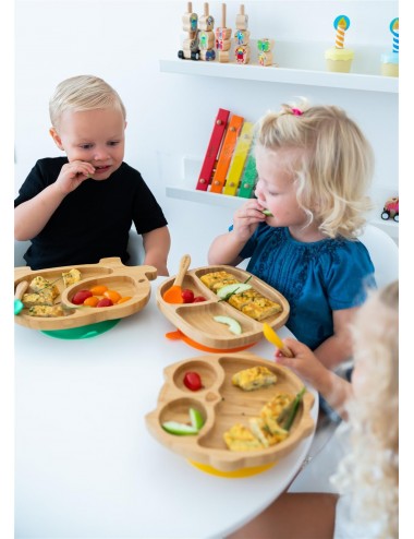 ECORASCALS Miseczka bambusowa niebieska Sowa