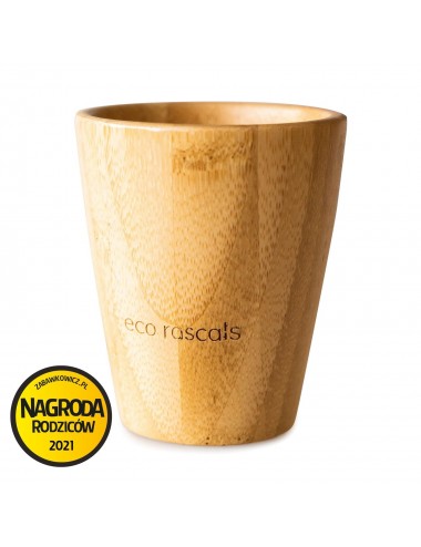 ECORASCALS Kubek bambusowy o pojemności 240 ml z silikonową nakładką w kolorze niebieski