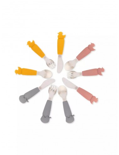 ECORASCALS Zestaw sztućców słonik TEAL