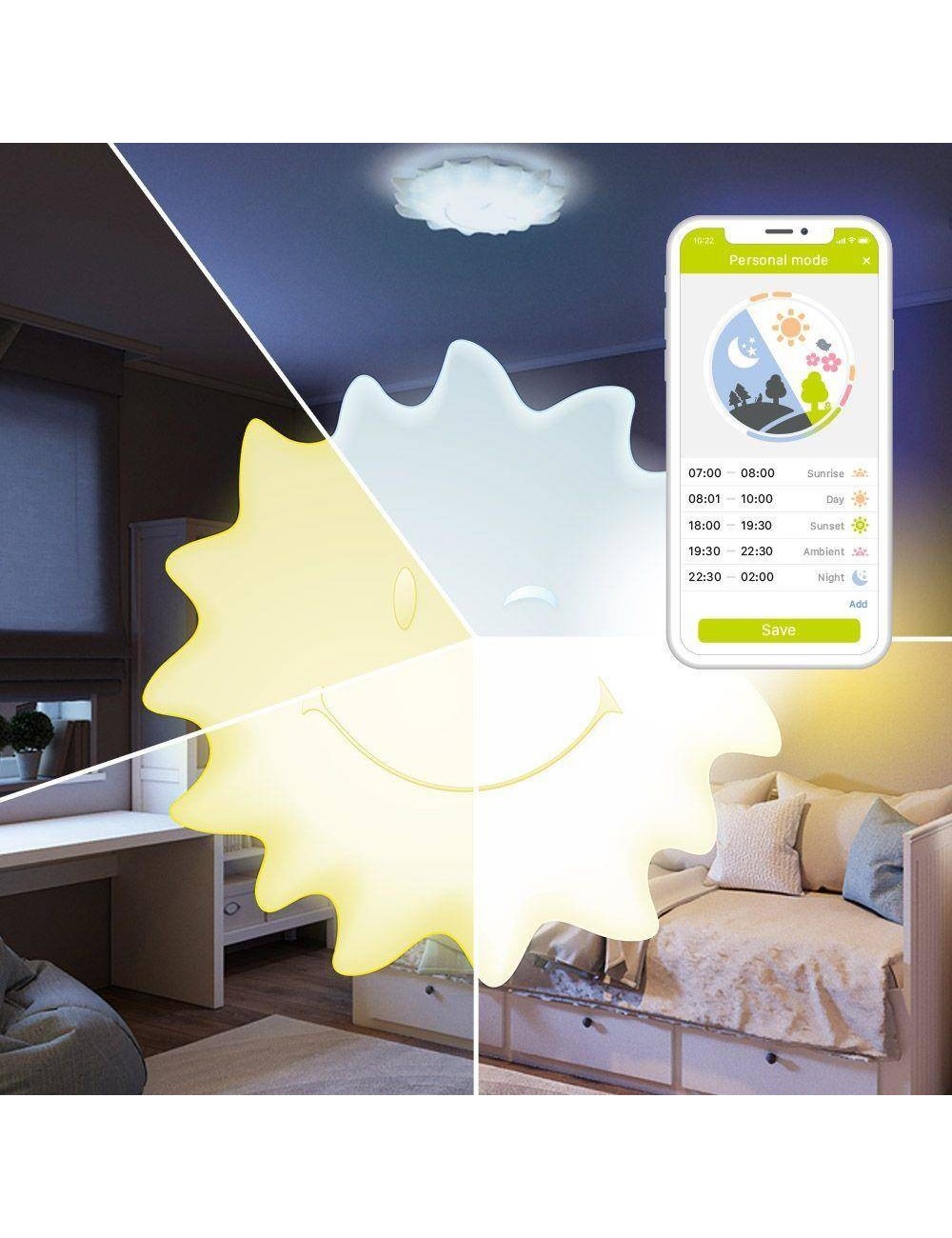 ABABY Lampa SŁOŃCE  z naturalnym światłem